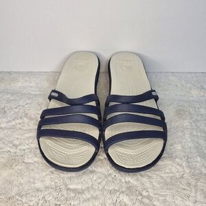 CROCS Navy Blue  Wedge Sandals